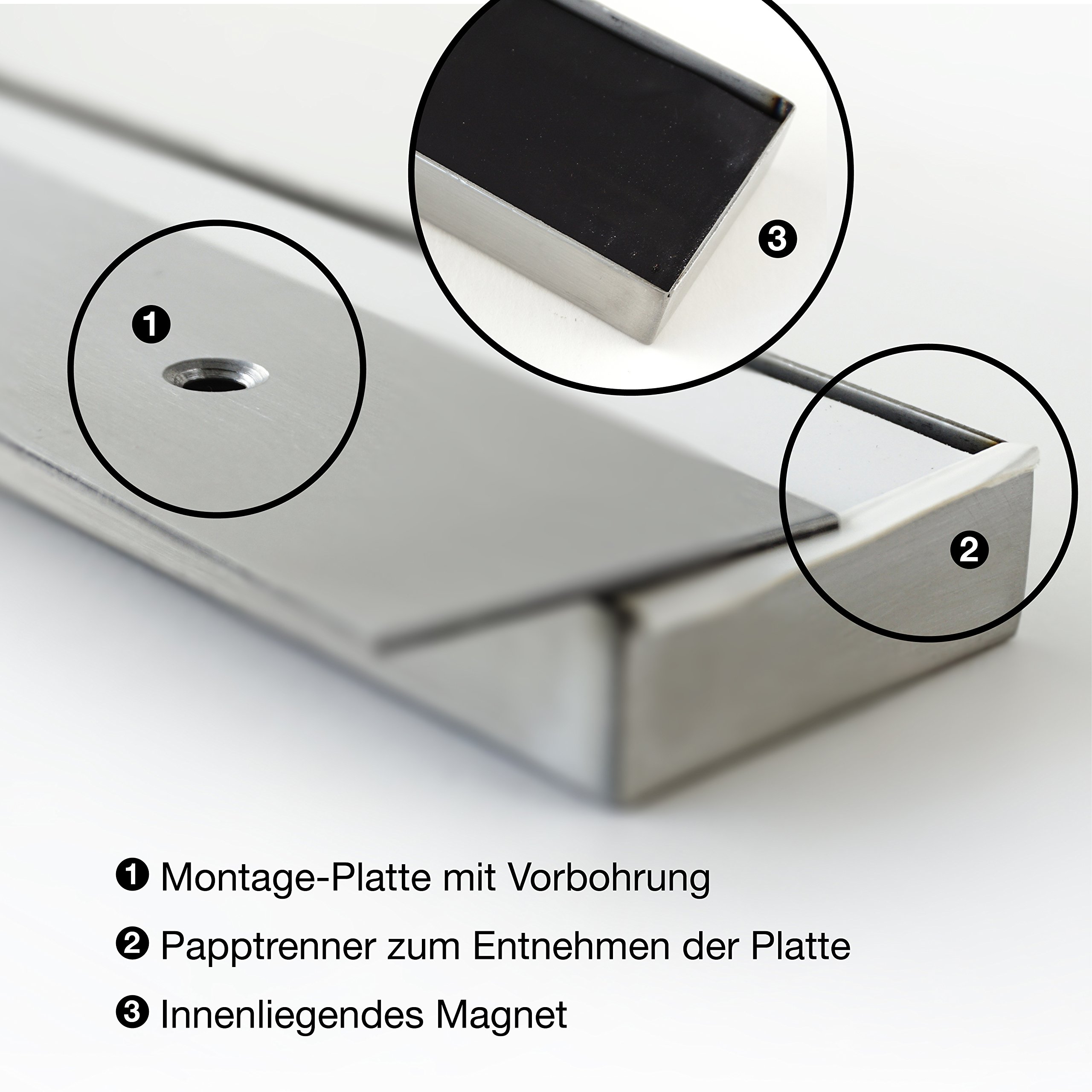 Moritz & Moritz® Barra magnetica para Cuchillos, Universal, Acero Inoxidable, 40 cm, Herramientas de Cocina para Guardar Cuchillos