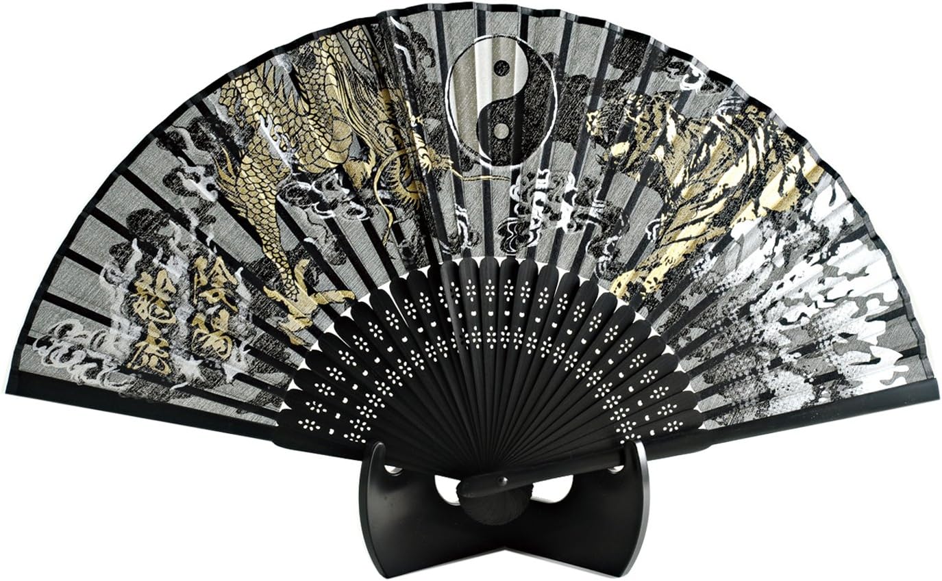 Silk Fan Yin Dragon and Tiger 504-548
