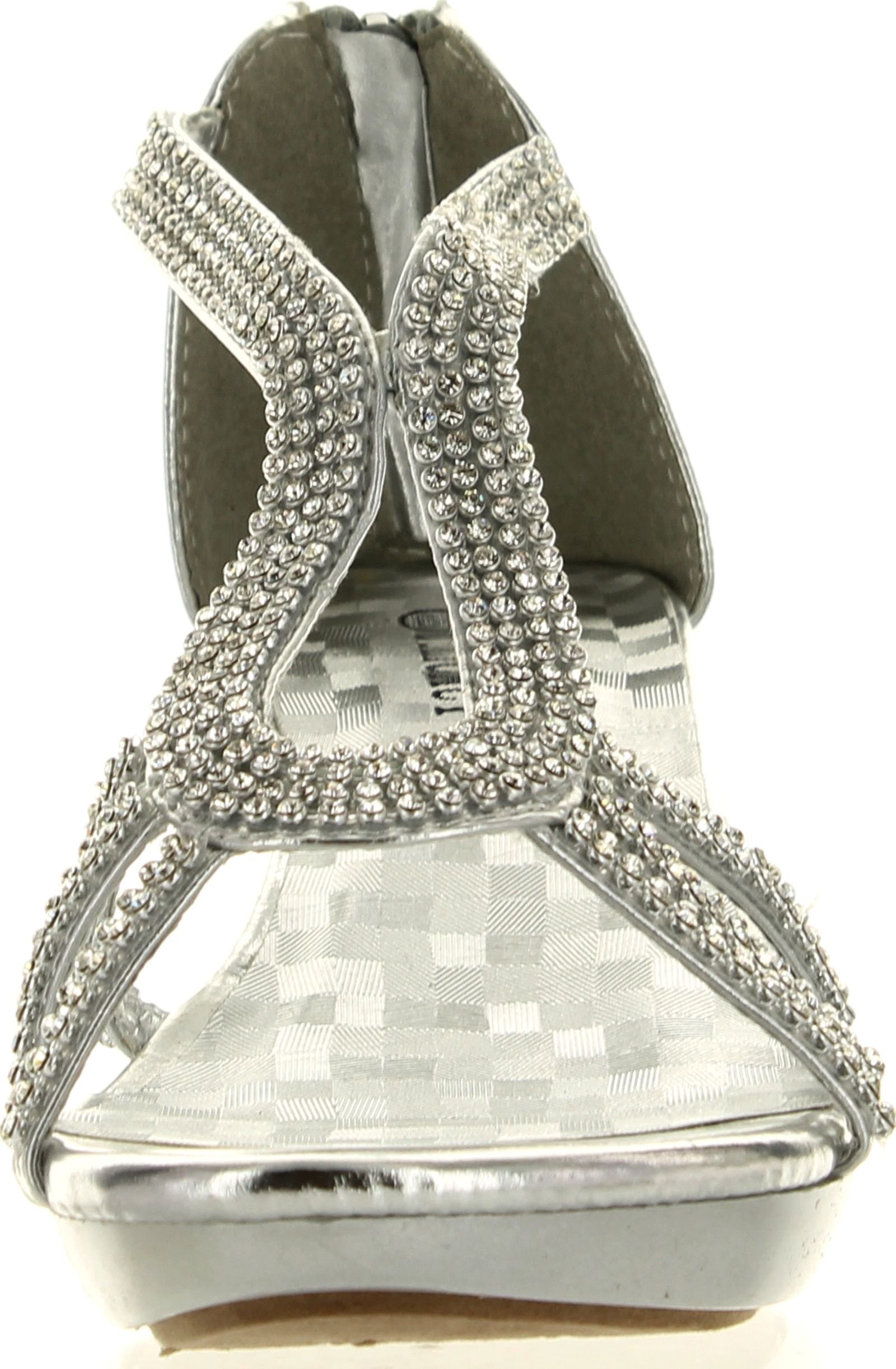 DELICACY Angel 36 Women Dress Sandals Rhinestone Platform Pumps WeddingBridalLowHeel - Image 4