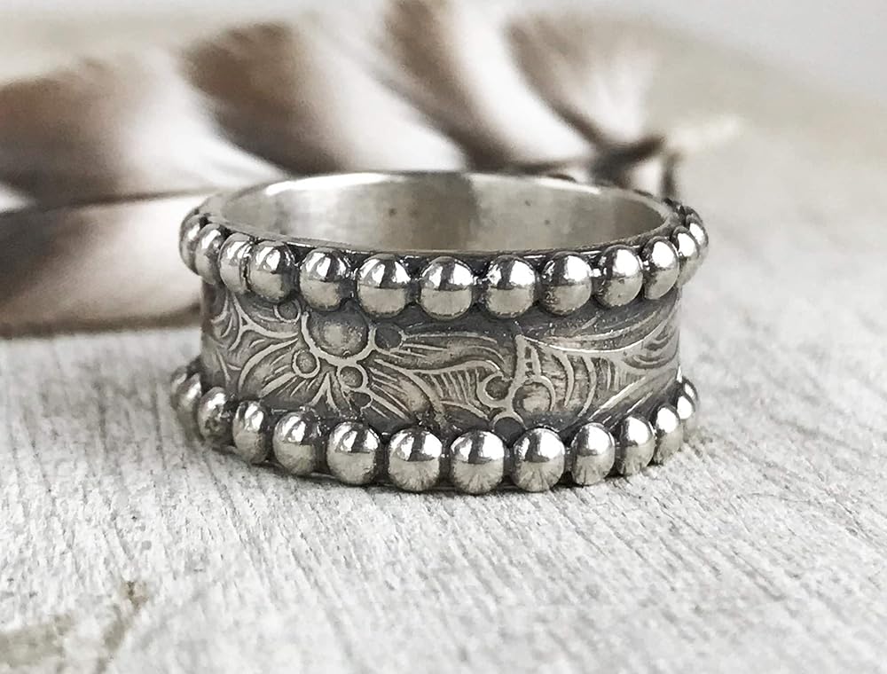 Western Wedding Band tooled leather band for