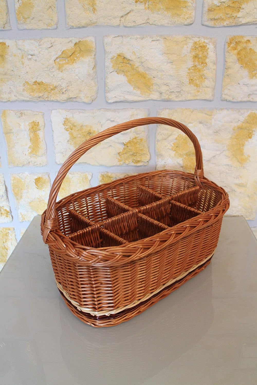 Marcus Flaschenkorb Einkaufskorb Weidenkorb Autokorb Weide Korbwaren Korb Flaschenträger 8 Flaschen