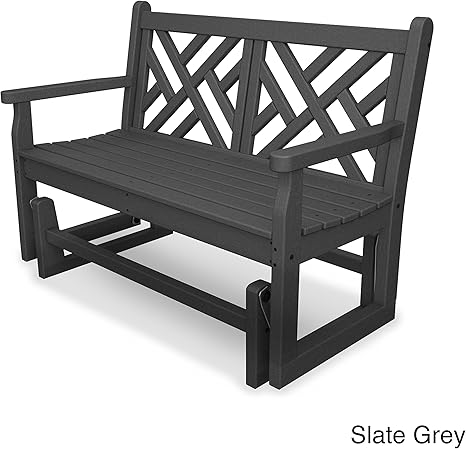 Amazon Com Polywood Chippendale Glider Finish Slate Grey