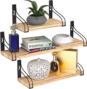 Estantería flotante de pared de cocina tribal, 3 tamaños de estantes de