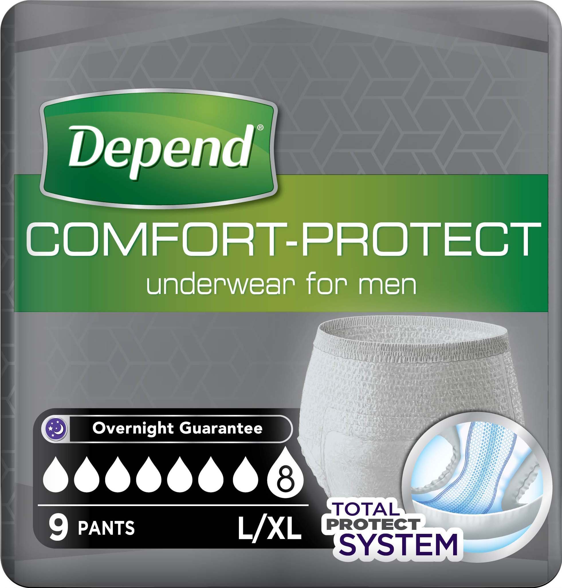 Depend Comfort Protect Incontinence Pants for Men, Large/ExtraLarge
