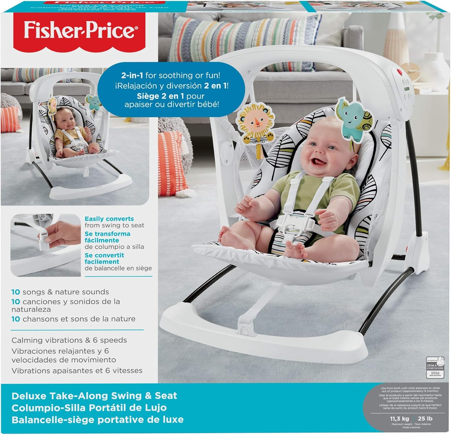 Portable Baby Swing And Stationary Infant Seat For Soothing Or Fun Fisher Price Deluxe Take Along Swing Seat Falling Leaves Swings Bouncers Baby Youngtimers Fr