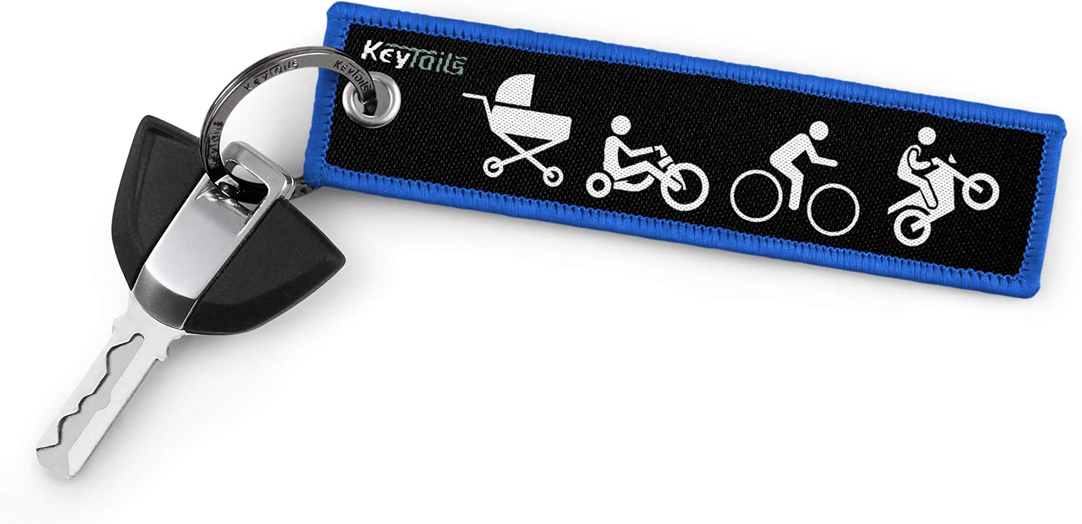 KEYTAILS Keychains, Premium Quality Key Tag for Motorcycle, Scooter, Dirt Bike [Moto Evolution]