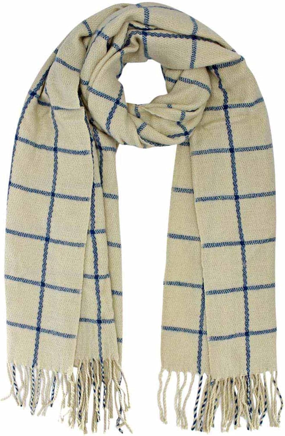 blue checkered scarf