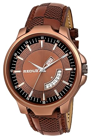 Redux Brown Dial Day and Date Functioning Mens Watch RWS0242S