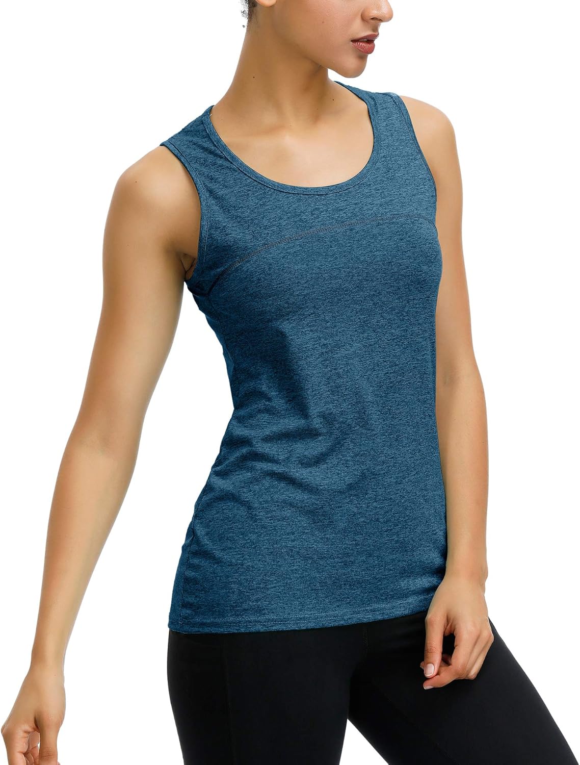 Romanstii Women's Yoga Tops Activewear Running Workouts Tank Tops Cross Back Sports Shirts Women Yoga Shirt: Clothing