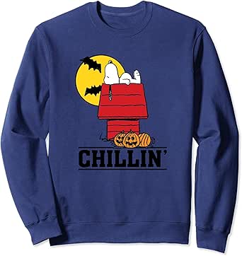 Amazon.com: Peanuts Snoopy Chillin' Halloween Style Pullover Sweatshirt: Clothing