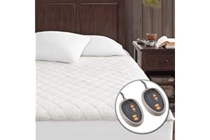 Woolrich Heated Sherpa ELEC MATT Mattress Pad with Auto Shut Off Timer and 5 Heat Level Setting Controller(s) Super Warm, King: 78x80, White