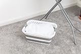 Addis Foldable 45L Laundry Basket White Grey Rectangular Collapsible view 3