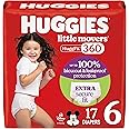 Huggies Size 6 Baby Diapers, Little Movers HuggFit 360° Baby Diapers with 360° Waistband, Size 6 (35+ lbs), 17 Count, Packaging May Vary