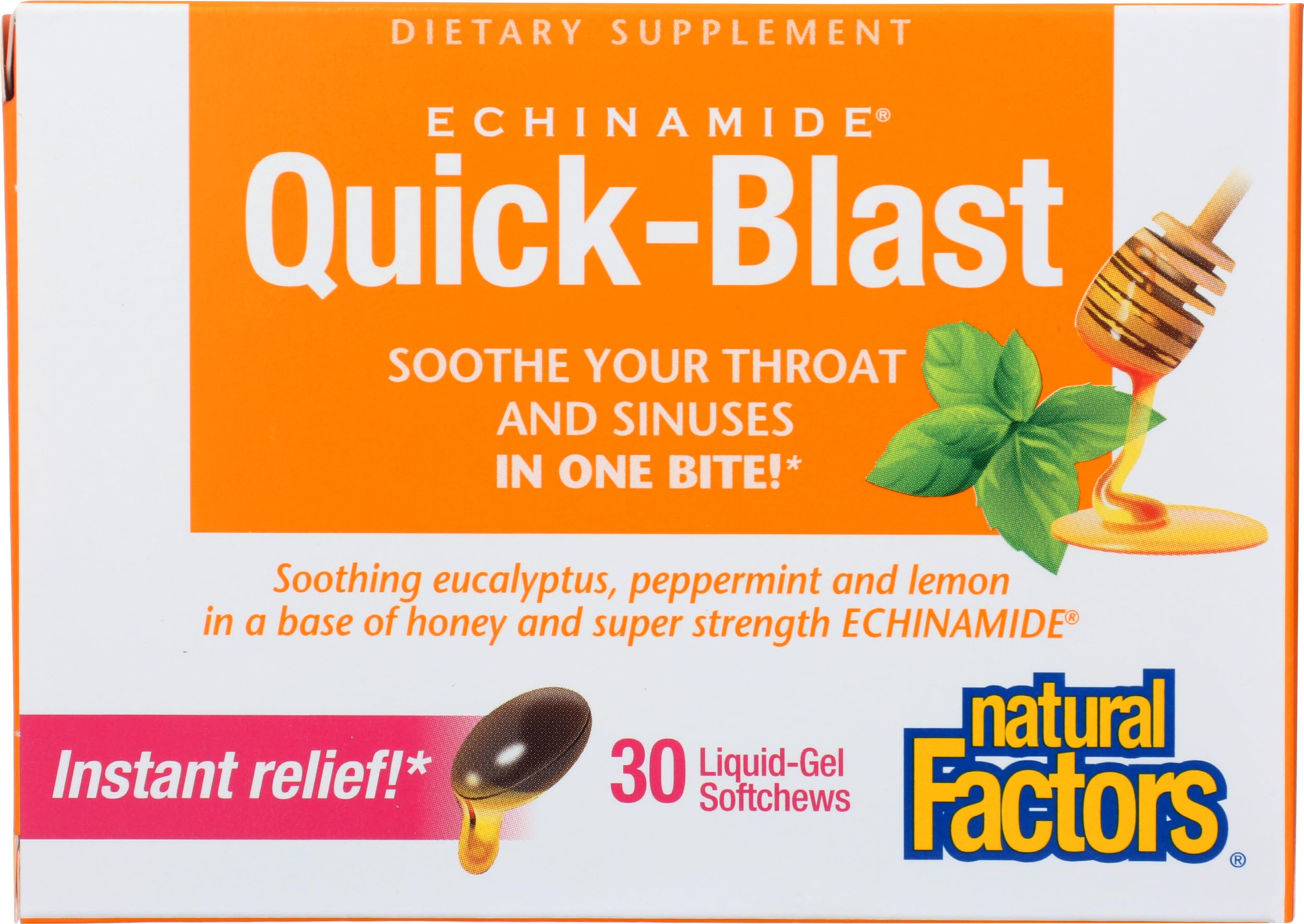 Natural Factors - Echinamide Quick-Blast Liquid-Gel Softchews - 30 Count