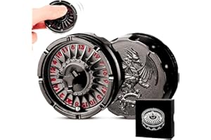FROGGOD DND Dice Set with Mini Roulette Wheel – Metal D20 Roulette Dice Spinner for Dungeons & Dragons | Unique DND Gift Set with Case for RPG & Table Games(Black)