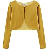 BOLEROSE Girls Long Sleeve Velvet Childrens Kids Sweater Bolero Shrug
