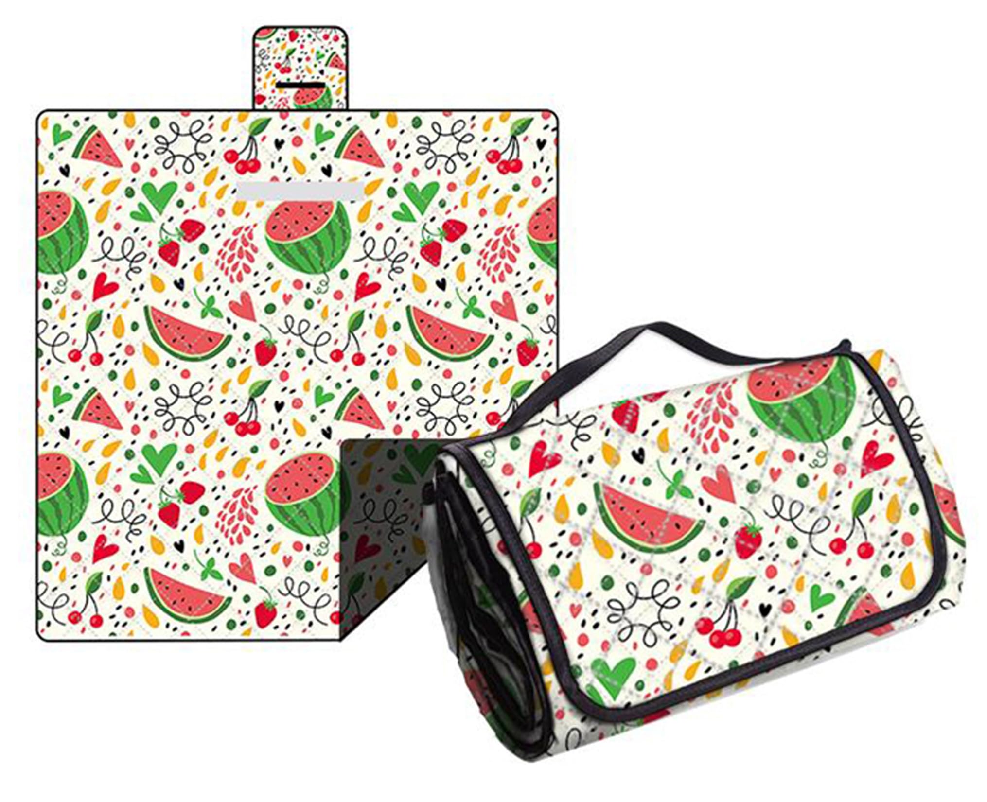 Hayisugal Picnic Blanket Sand-Free Beach Blanket Waterproof Camping Blanket Washable Beach Mat Portable Picnic Blanket Soft for Beach, Picnic, Hiking, Travel, Watermelon, 150 x 200 cm