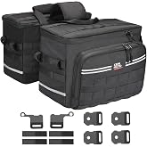 KEMIMOTO Motorcycle Saddlebags 30L(15Lx2) Universal Large Capacity Luggage | For Touring &amp; Long Rides, Fit for Cruiser Sportster Softail, Quick-Install, Water-resistant,Side Panniers