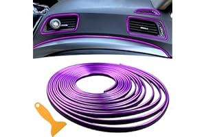 Spurtar Purple Car Accessories Interior Aesthetic for Women Men Car Mods Trim Strips- Universal Interior Decorative Auto Accessories Molding Line Fun Truck Parts for Air Vent & Dashboard,16.4ft /5M