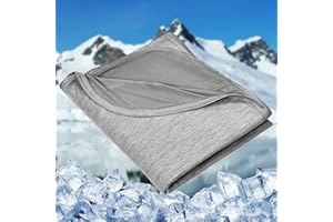 HOMFINE Cooling Blankets for Hot Sleepers - Summer Blanket Thin Lightweight Breathable Soft Double Side Enhanced Cooling Blanket for Bed Couch Sofa, Keep Cool for Night Sweats (Grey, 108 x 90 inches)