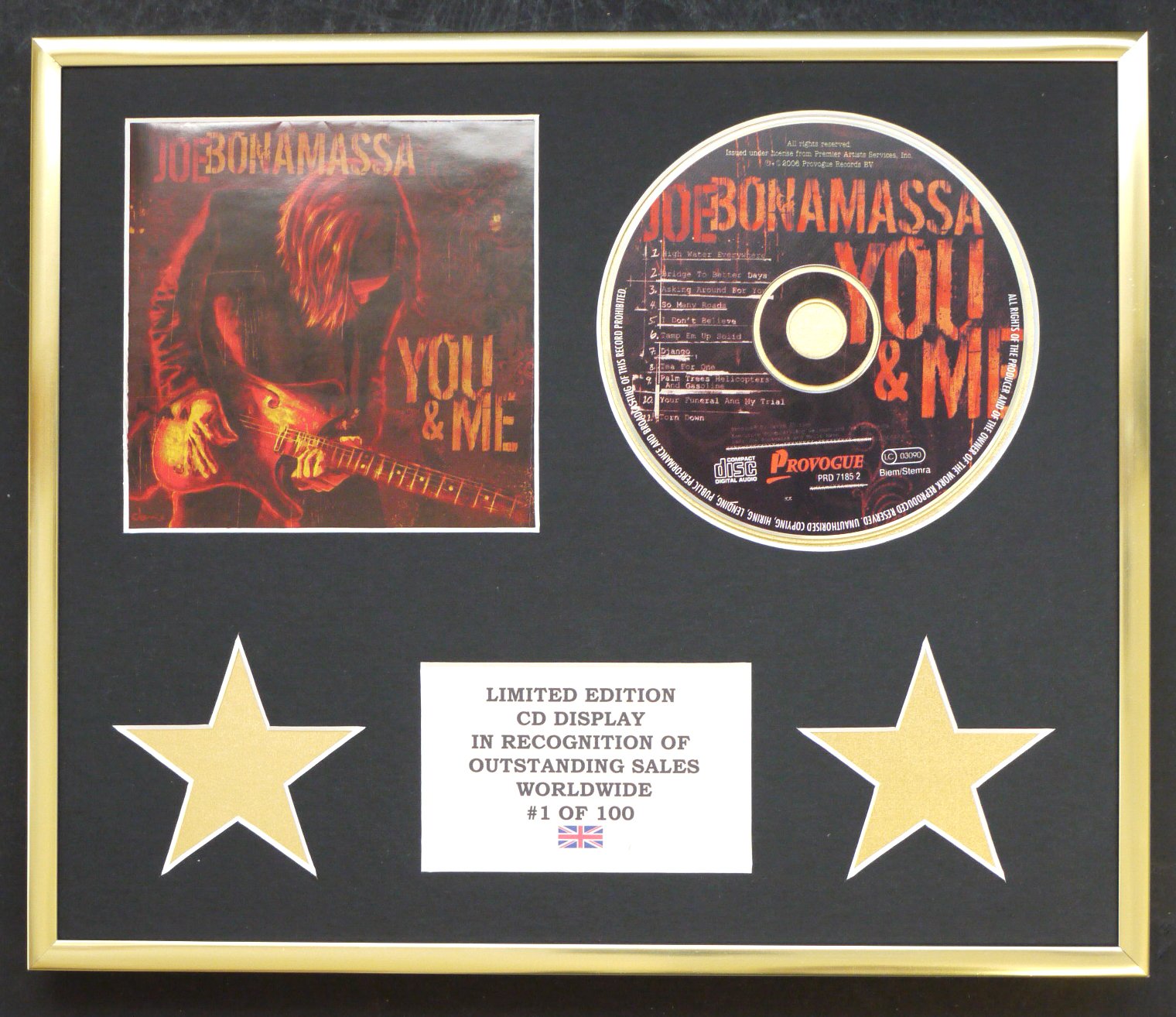 JOE BONAMASSA/CD DISPLAY/LIMITED EDITION/COA/YOU & ME