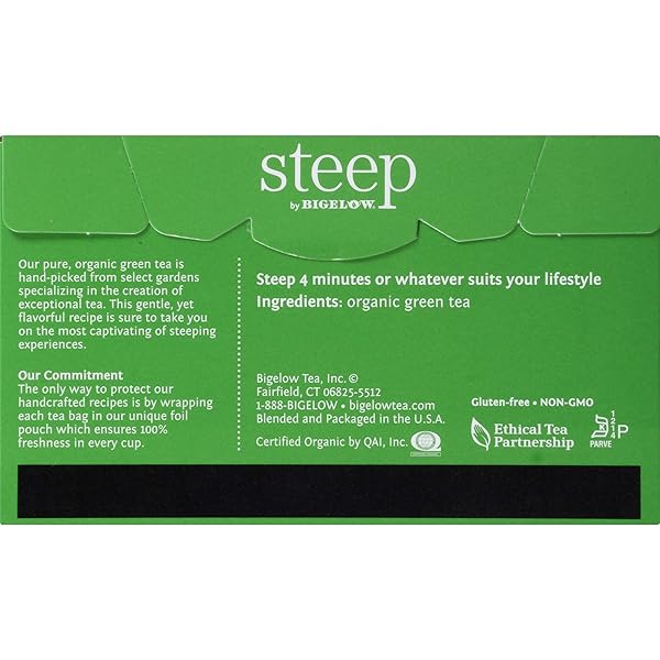 BIGELOW 17715 STEEP TEA, DANDELION & PEACH, 1.18 OZ TEA BAG, 20/BOX