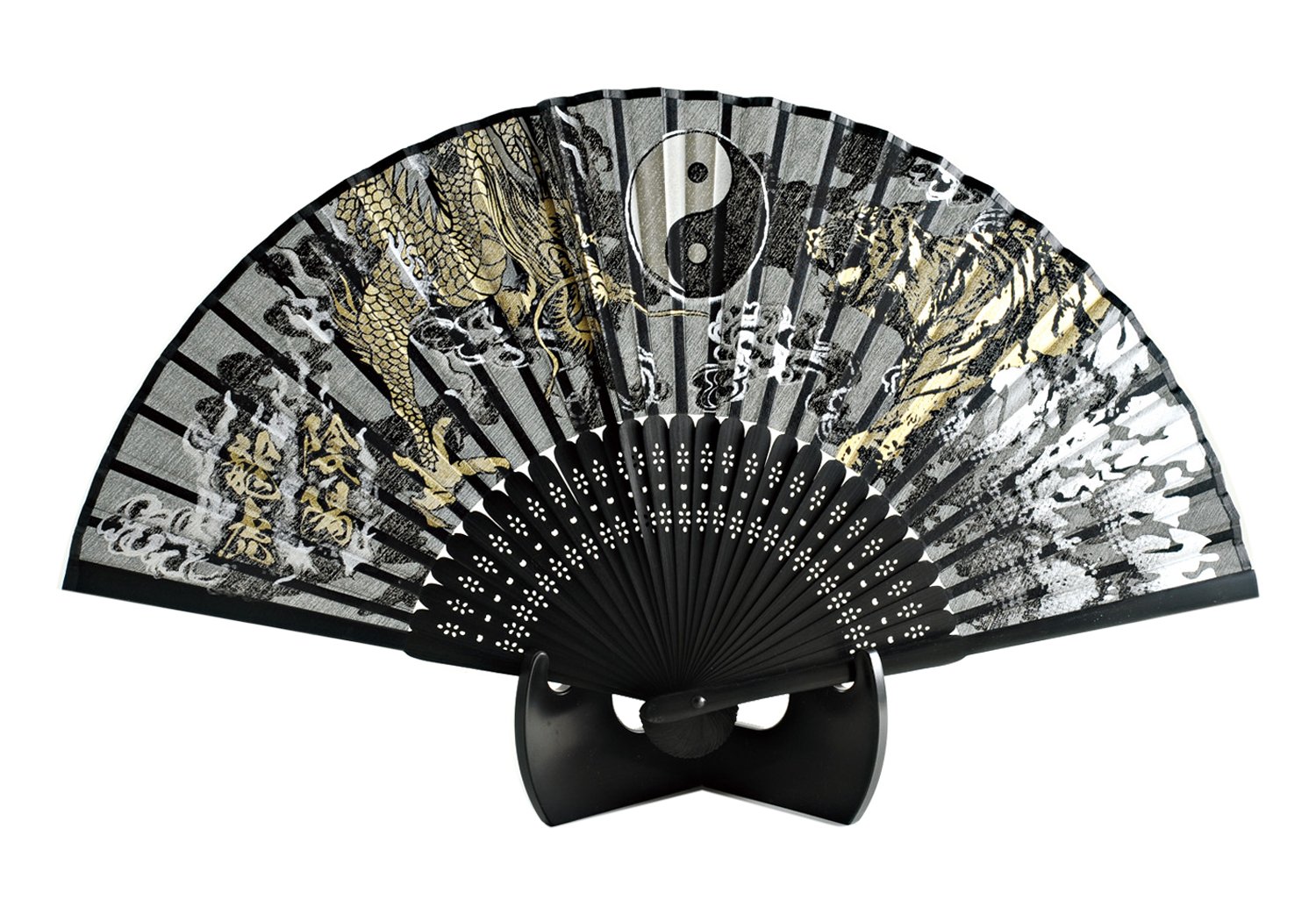 Silk Fan Yin Dragon and Tiger 504-548