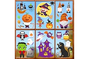 AREOK 110 Pcs Halloween Window Clings - Cute Halloween Window Stickers for Kids - Halloween Window Decals for Glass Windows - Halloween Window Decorations, Window Decor for Party Home Classroom