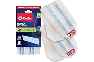 O-Cedar Genuine H2prO Mop Pads (Pack of 2) | Machine Washable | Reusable Refills | Microfiber Mop Head Replacements | Removes 99% of Bacteria