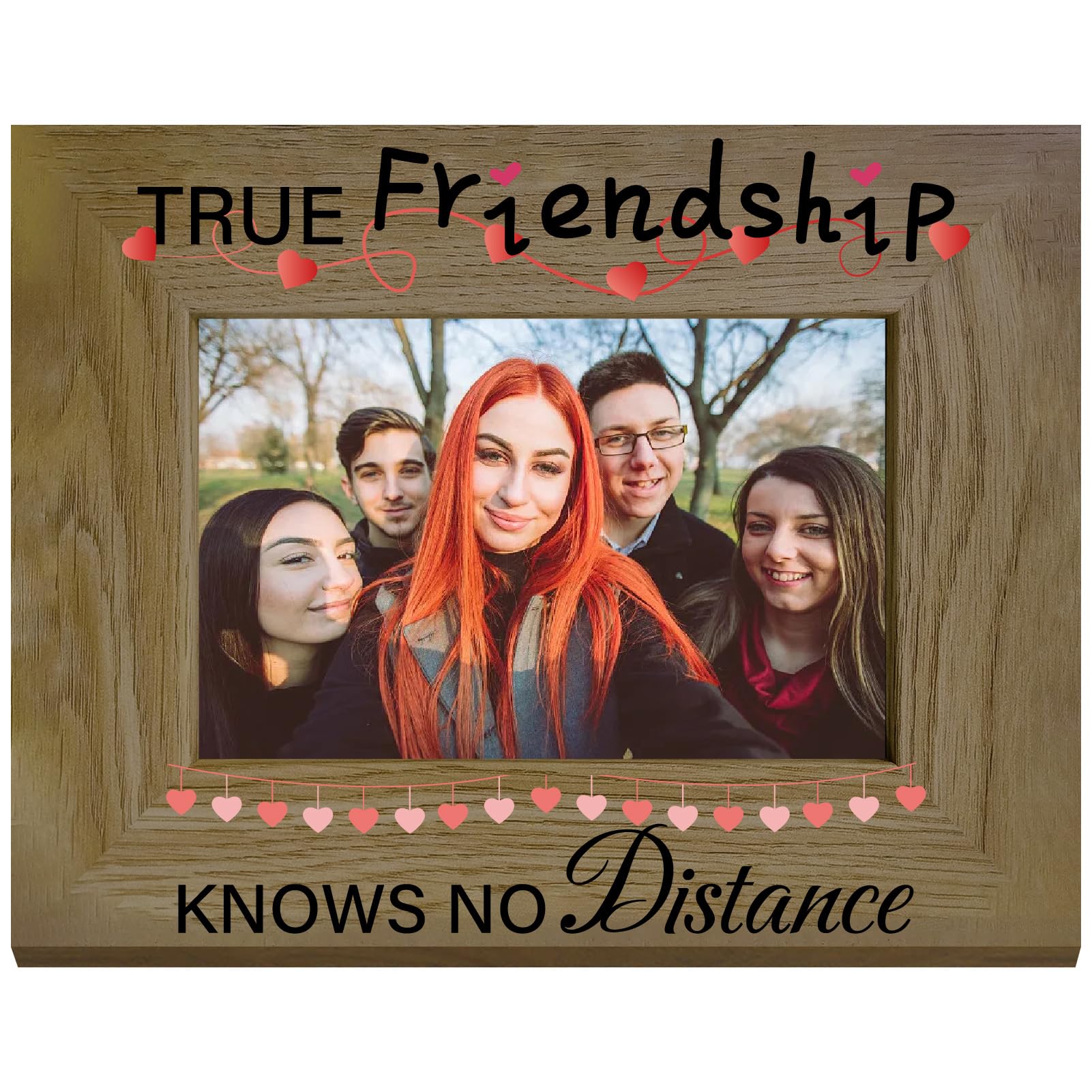 CREATCABIN Wooden Photo Frame 4 x 6 Standing Wall Mounted Vintage Desktop Wall Decor Picture Frames with Adjustable Kickstand Photos Portrait Display for Graduation Farewell Keepsake Friendship Gifts