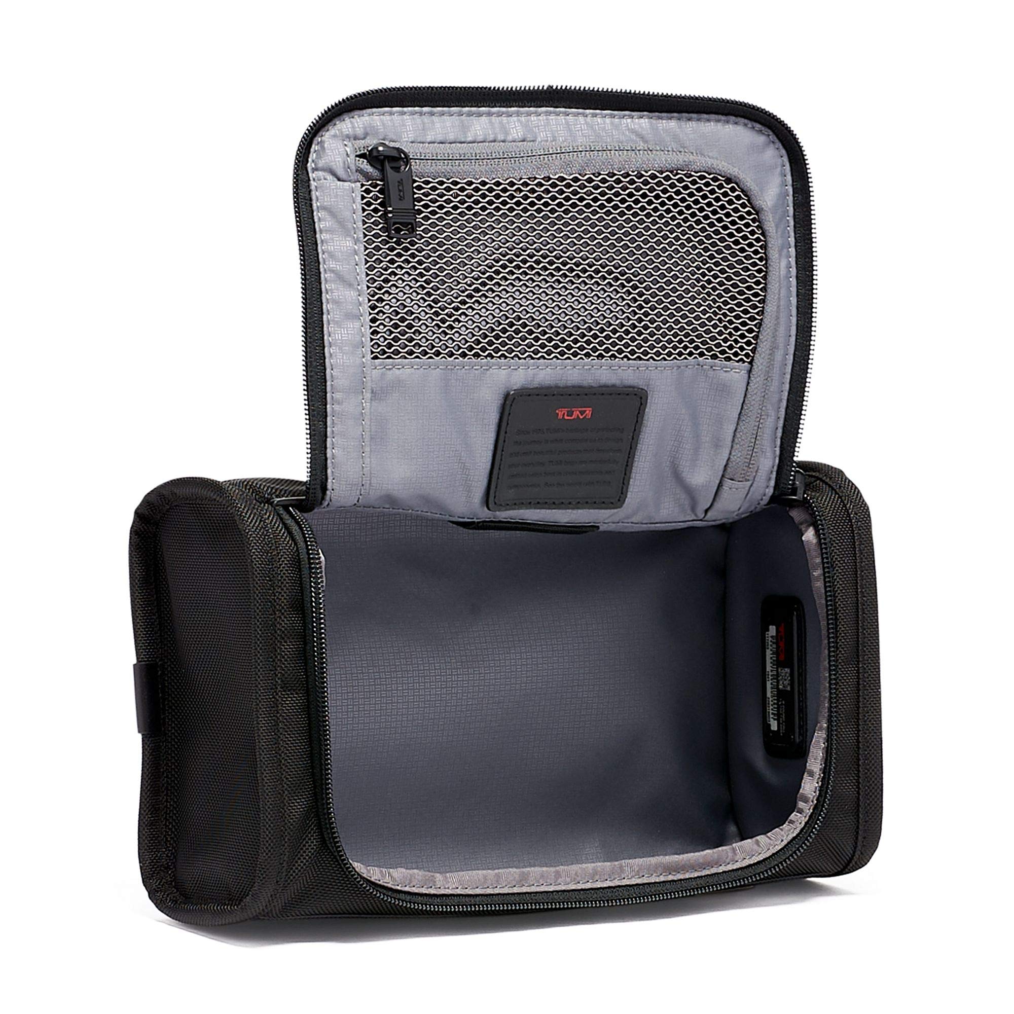 TUMI Alpha Travel Kit - Travel Toiletry Bag - Compact Travel Organizer for Cosmetics & Essentials - TUMI Tracer - Black