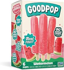 GOODPOP - Watermelon Ice Pops - Fruit Juice, No Artificial Dyes or Flavors, No Added Sugar, 6 Count