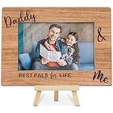 DETIHO Best Dad Picture Frame, Daddy and Me Picture Frames, Dad Gift from Kids, Birthday Gifts, Father's Day Picture Frames, Fit 4x6 Photo Wooden Tabletop Frame-I02