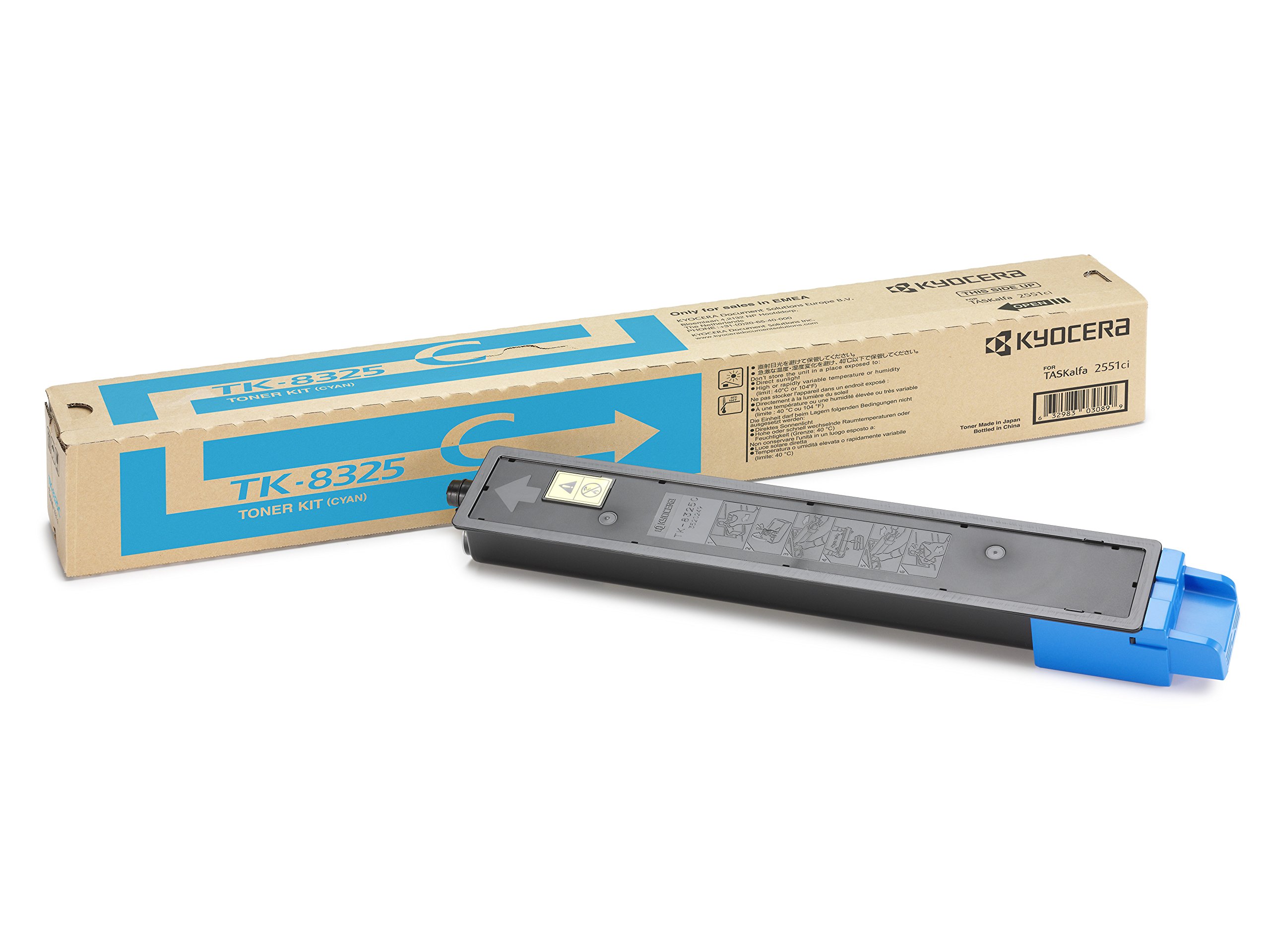 Kyocera Toner Cartridge TK-8325 C - CYAN - 12.000 Pages High Capacity Genuine Premium Printer Toner - 1T02NPCNL0 - T02NPCNL - for TASKalfa 2551ci