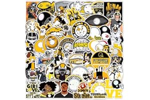 MOXIE SEE MOXIE DO 50 PCS Pittsburgh Stickers Decal for Steelers Stickers Pack Football Colorful Aesthetic Decal Vinyl Sticker Waterproof for Water Bottle Computer Laptop Luggage Phone Car Skateboard Bumper 2-3 inches