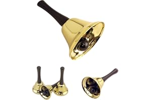 Adorox Gold Steel Hand Bell for Wedding Events Decoration, Call Bell, Alarm, Jingles (1 Pc. Gold Bell)