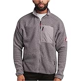 CANADA WEATHER GEAR Men's Fleece Jacket - Sherpa Lined Zip Up Jacket with Nylon Panels - Warm Outdoor Jackets for Men (M-XXL)