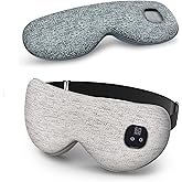 Heated Eye Mask for Dry Eyes, Cordless Warm Eye Compress with 4 Heat & time Levels, Eye Heating pad for Blepharitis, Styes, Travel, Improved Sleep, Gift (White)