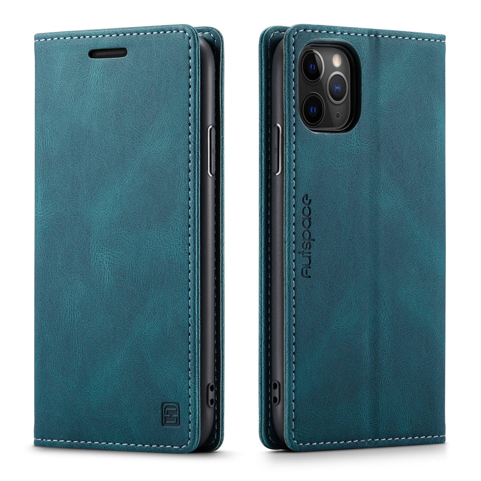 LOLFZ Wallet Case for iPhone 11 Pro Max, Magnetic Flip Leather Case with RFID Block Card Slots Kickstand Shockproof Protective Cover Compatible with iPhone 11 Pro Max 6.5 Inch - Blue