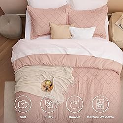 Bedsure Full Comforter Set - Coral Pink
