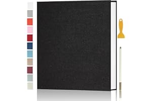 AENBUSLM Photo Album Self Adhesive Pages for 4x6 5x7 8x10 Pictures Scrapbook Magnetic Photo Albums with Sticky Pages Books with A Metallic Pen for Baby Wedding Family 11x10.6 Black 40 Pages