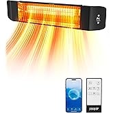 Pasapair Electric Patio Heater - Smart Infrared Indoor Heater 24H Timer with APP Control - Wall Mounted Outdoor Heater for Pa