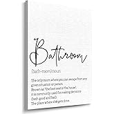 Rdtcgvss 11" x 15" Bathroom Quotes Decor - bathroom quotes - Wooden Picture Frame, Black and White Canvas Decor, Black and White Wall Art, Small Modern Rules Wall Art - A05