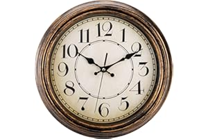 ZENFUN 12'' Round Classic Wall Clock, Battery Operated Quartz Clock Silent Non Ticking Wall Clock, Decorative for Kitchen, Ho