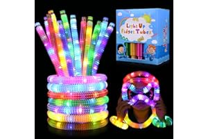 Gigilli 24 Pack Halloween Glow Sticks Party Favors for Kids 4-8-12, Light up Sensory Treats Pop Tubes Toys, Bulk Glow Necklaces Bracelets Birthday Goodie Bags Stuffers, Glow in the Dark Party Supplies