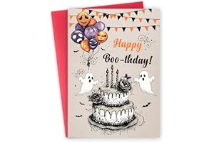 FSSDAS Funny Halloween Birthday Card for Women Men, Spooky Birthday Card | Happy Halloween Birthday Cake Card for daughter, b