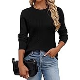 UEAL Womens Old Money Style Lightweight Cabel Knit Pullover Sweaters Long Sleeve Fall Winter Business Casual Tops 2026