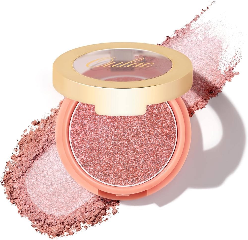 Oulac Shimmer Blusher F06 Pinky Ice Light Skin Hydrating Long-Lasting Vegan