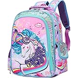 16 Inch Preschool Backpack, Girls Kids Backpack For Preschool Kindergarten BookBag with Water Bottle Pocket / Chest Strap