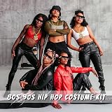 Goenb 8pc Hip Hop Costume Kit 80s 90s Rapper Accessories Chain Sunglasses Rings view 6